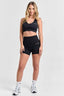 Black Ribbed Seamless Shorts
