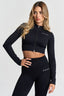 Black Ribbed Crop Longsleeve